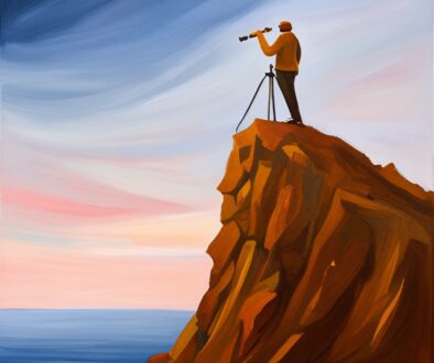 A man on a cliff with a telescope representing changes to SSO