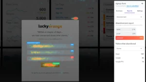 Heat mapping software active on a homepage