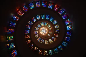 spiral of stained glass