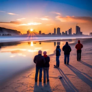 Marketing for BGAs photo of people looking at a sunrise
